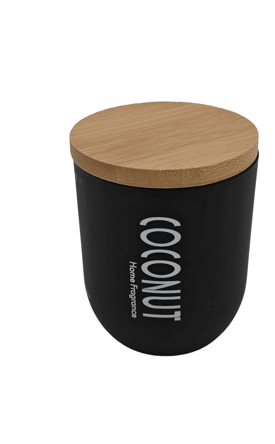 Kokosnoot geurkaars met houten deksel en houten lont 70x80 mm / Zwart-wit 2