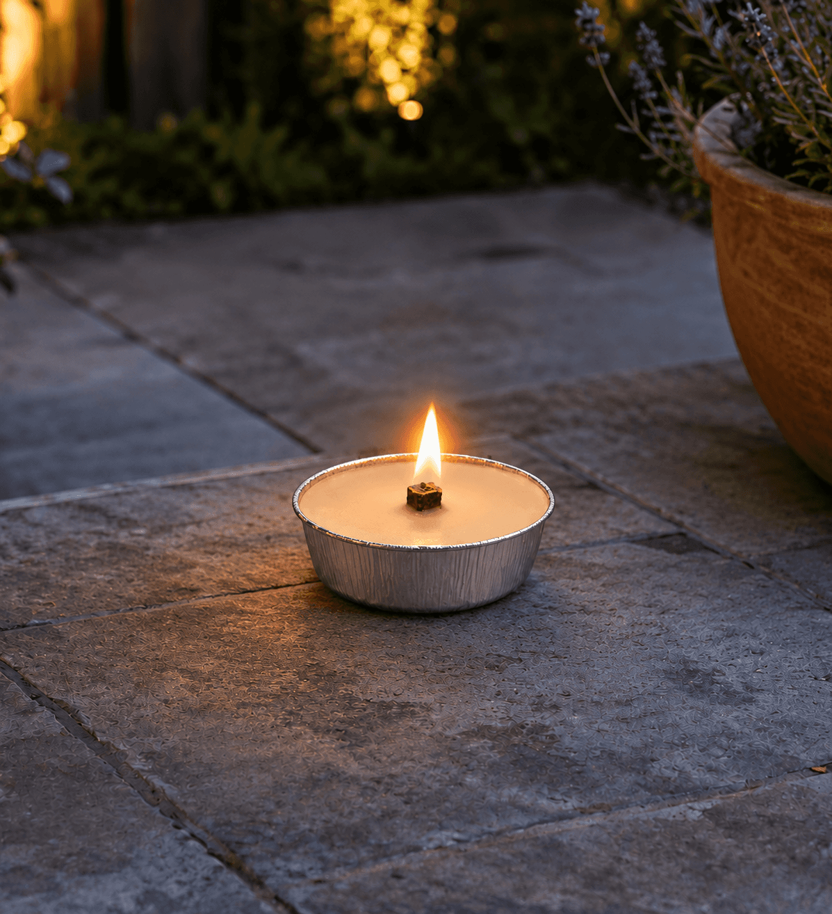 Vlamschaal in aluminium houder 80x40 mm