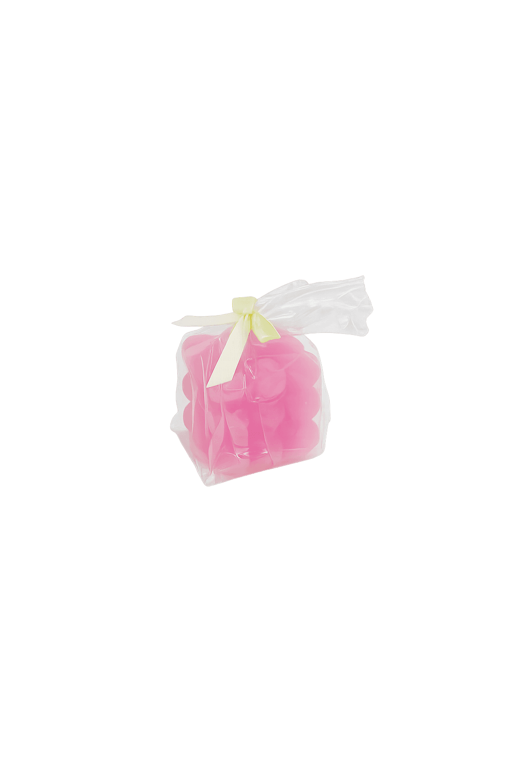 Roze bubbelkaars 6x6x6 cm 2
