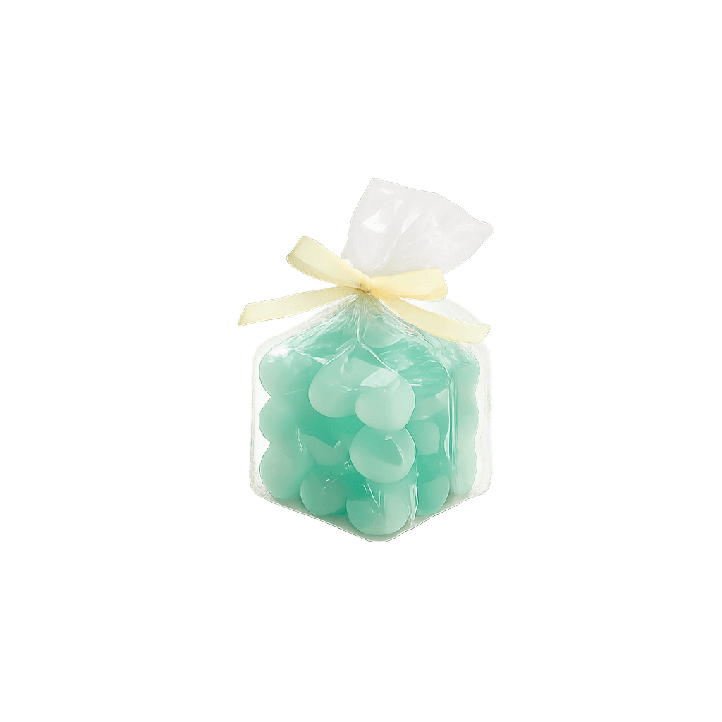 Groene bubbelkaars 6x6x6 cm 2