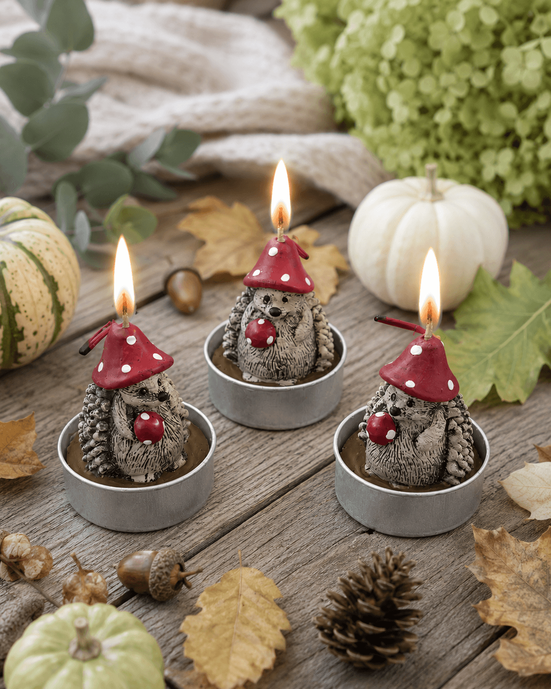 Waxinelicht Egel 3 stuks