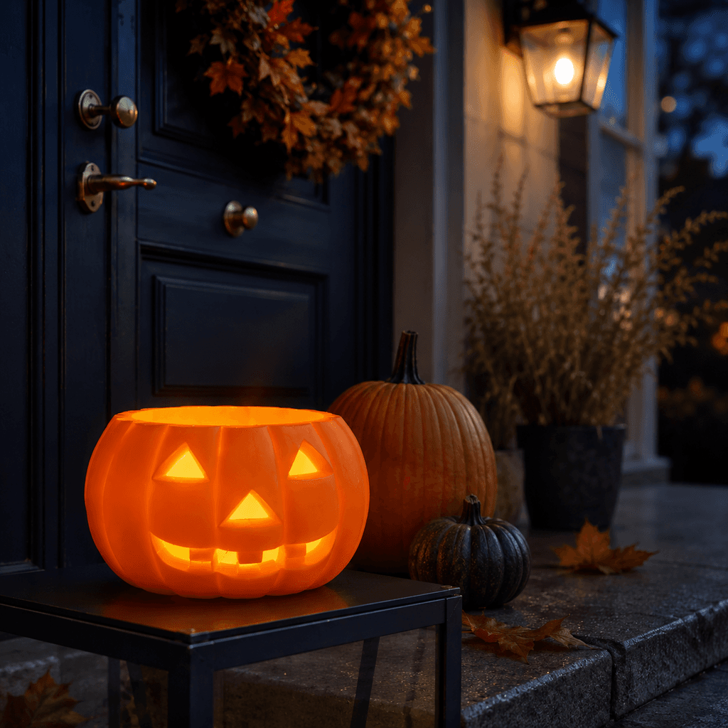 Halloween pompoenkaars oranje jack-o’-lantaarn Ø 18,5 cm
