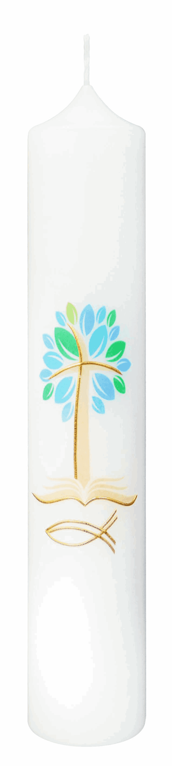 Doopkaars met levensboom  50 × 265 mm / Blauw 2
