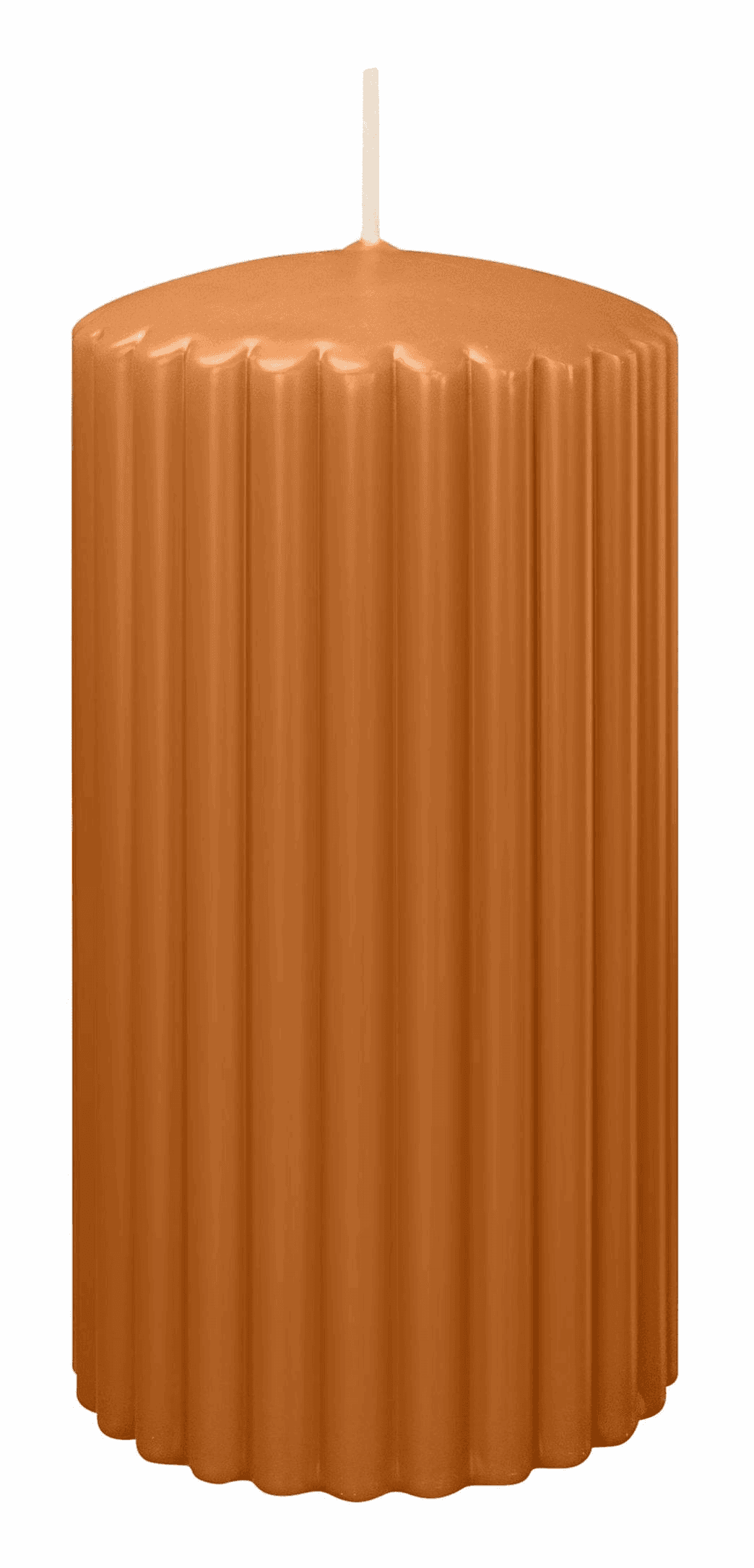 Geribbelde stompkaars  80x150 mm / Cognac 2